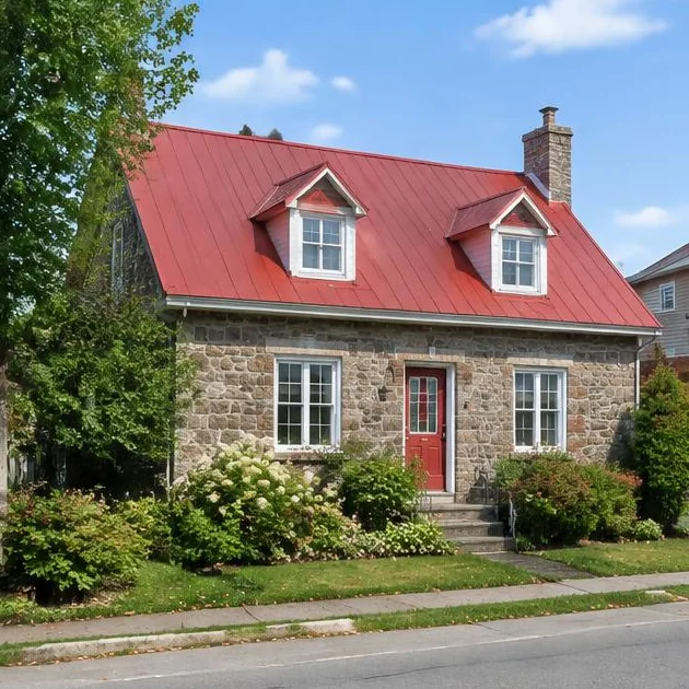 Illustration d’une habitation québécoise avec fenêtres thermos, inspirée du cadre résidentiel de Beloeil