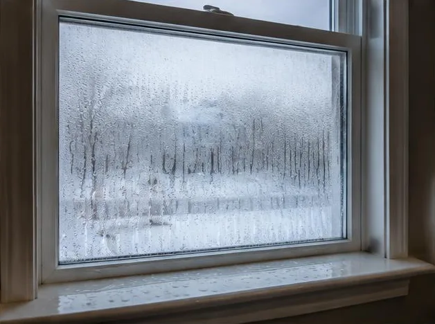 Avant : symptôme illustré — Condensation dans la fenêtre