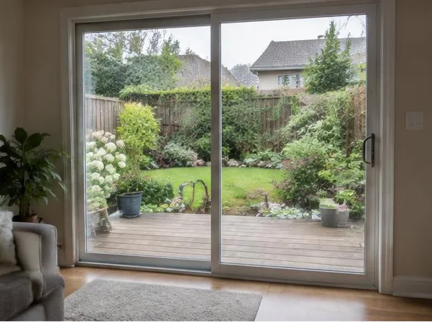 Après : situation corrigée illustrée — Vitre de porte-patio embuée